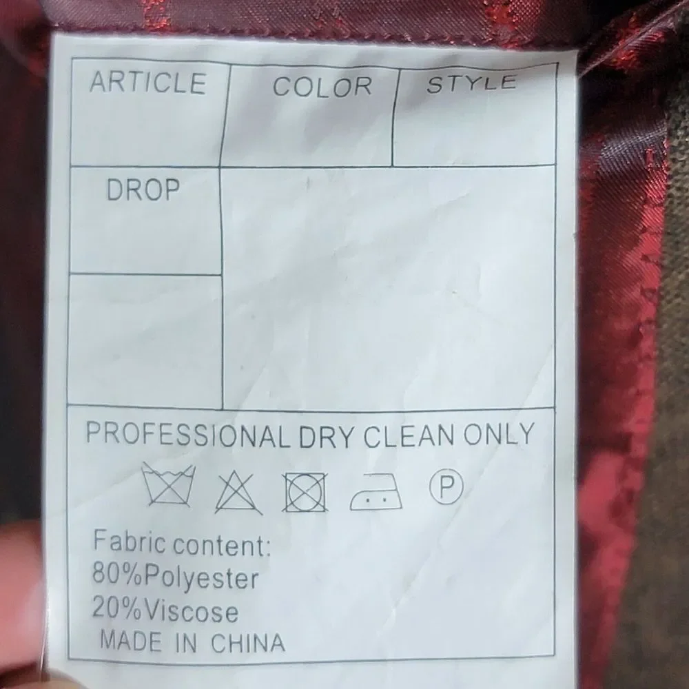 Bruno Conte Don Jonathan Men's Flannel Sport Coat Blazer‎ Two Button Brown XL